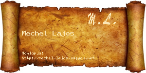 Mechel Lajos névjegykártya